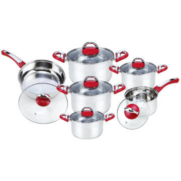 Cookware Set with Frypan in Glass Lid